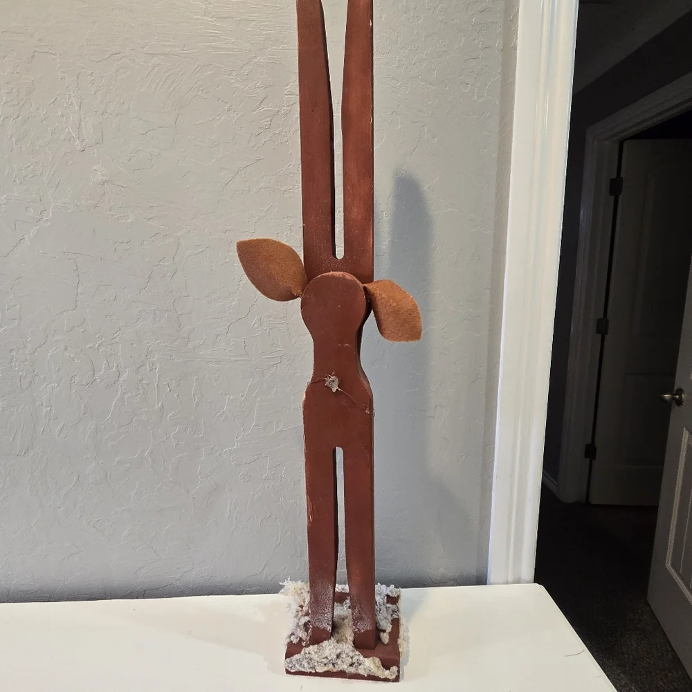 Wooden Reindeer 3ft Tall Good condition